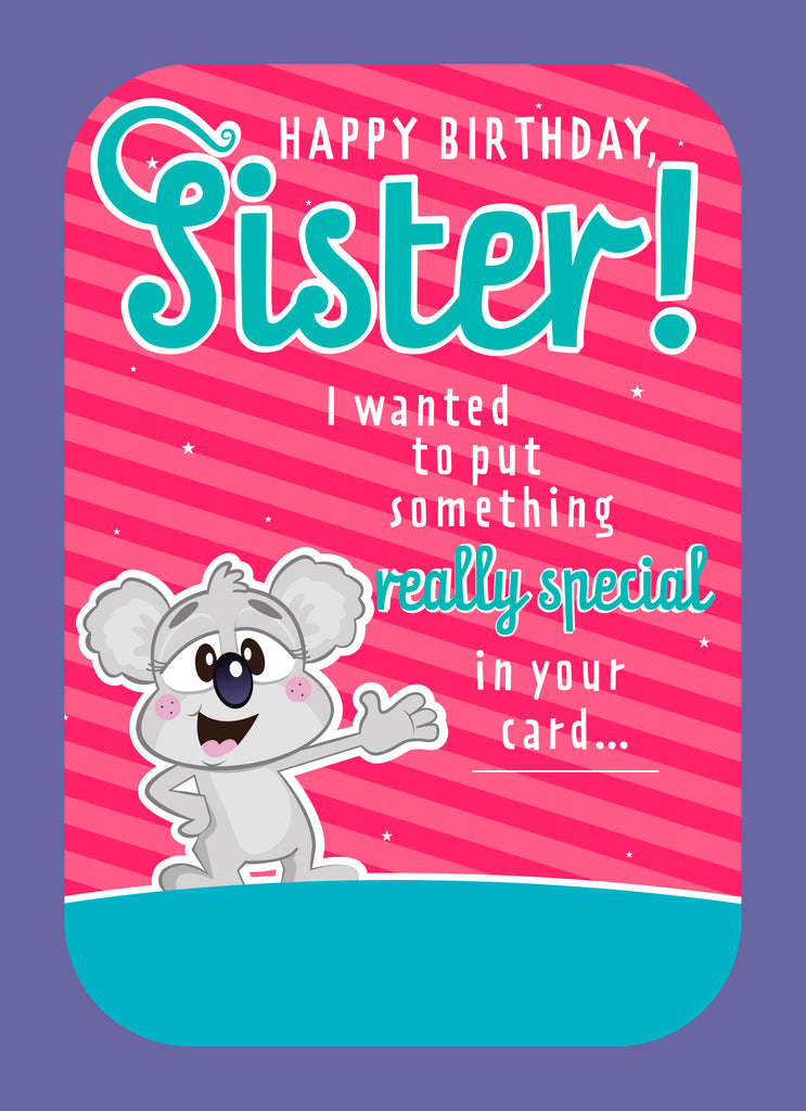 Sister Funny Birthday Happy Cartoon Bear