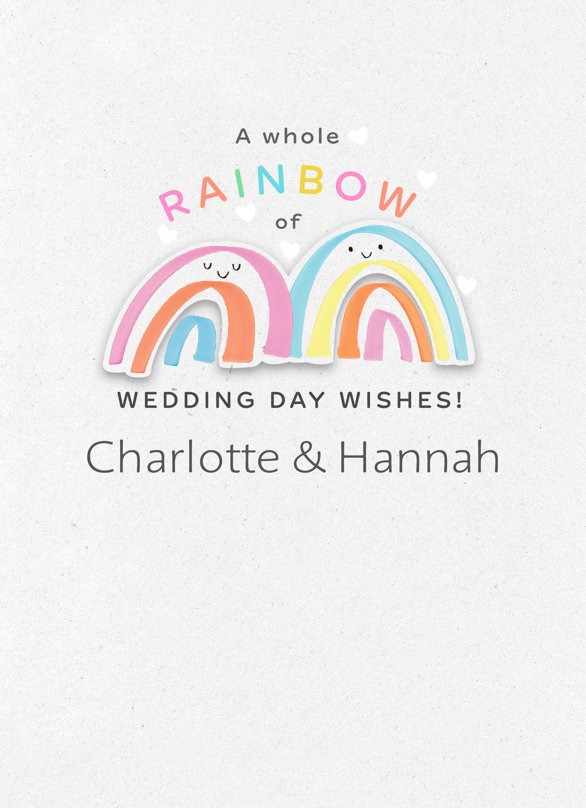 Contemporary Wedding Congrats Editable Rainbows