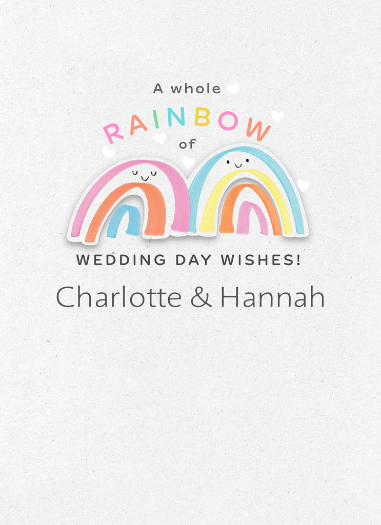 Contemporary Wedding Congrats Editable Rainbows