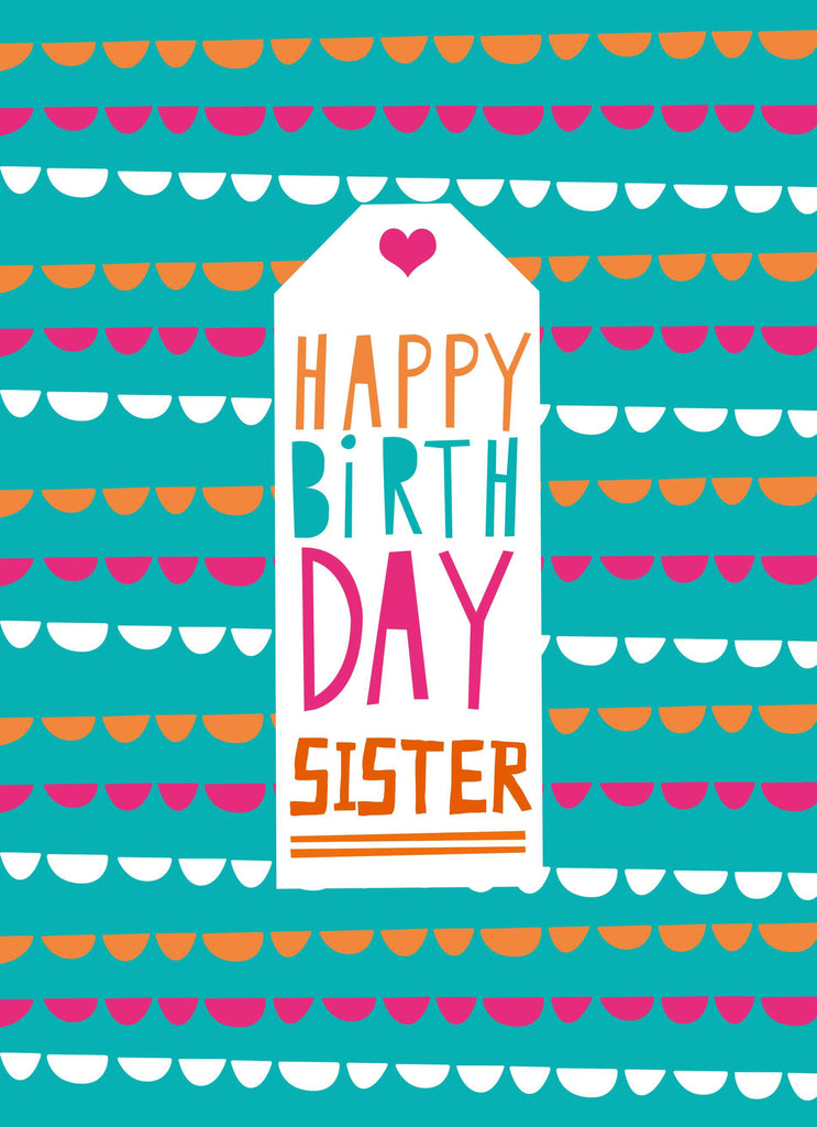 Sister Happy Birthday Wrapped Present Tag