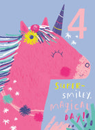 Super Smiley Magical Unicorn 4th Birthday