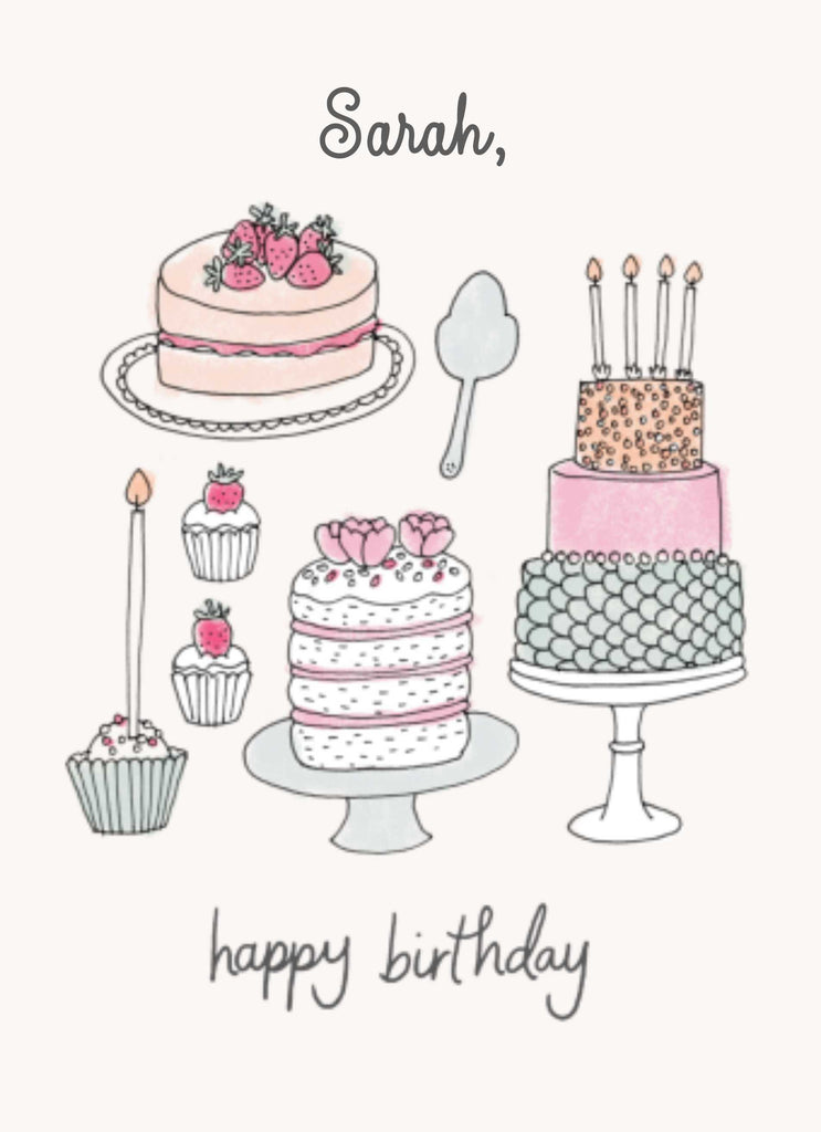Classic Birthday Editable Illustrated Posh Cakes