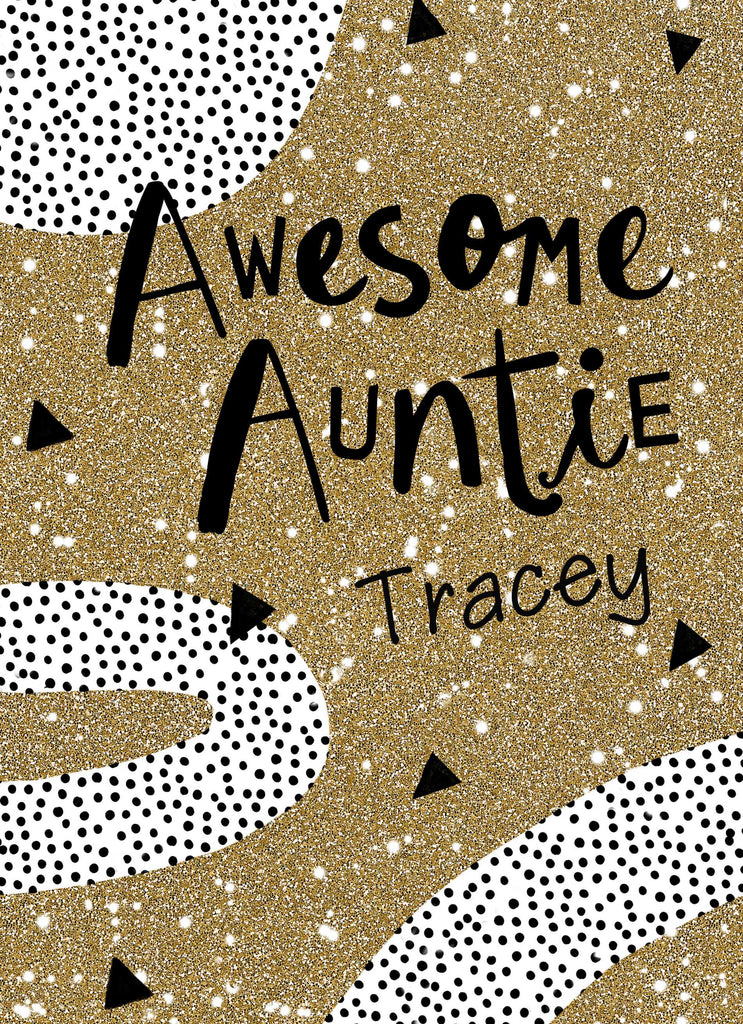 Contemporary Auntie Birthday Editable Gold Silver