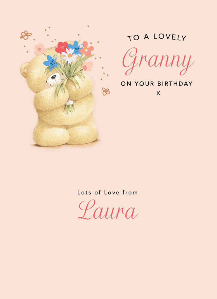 Cute Birthday Granny Editable Forever Friends Bear