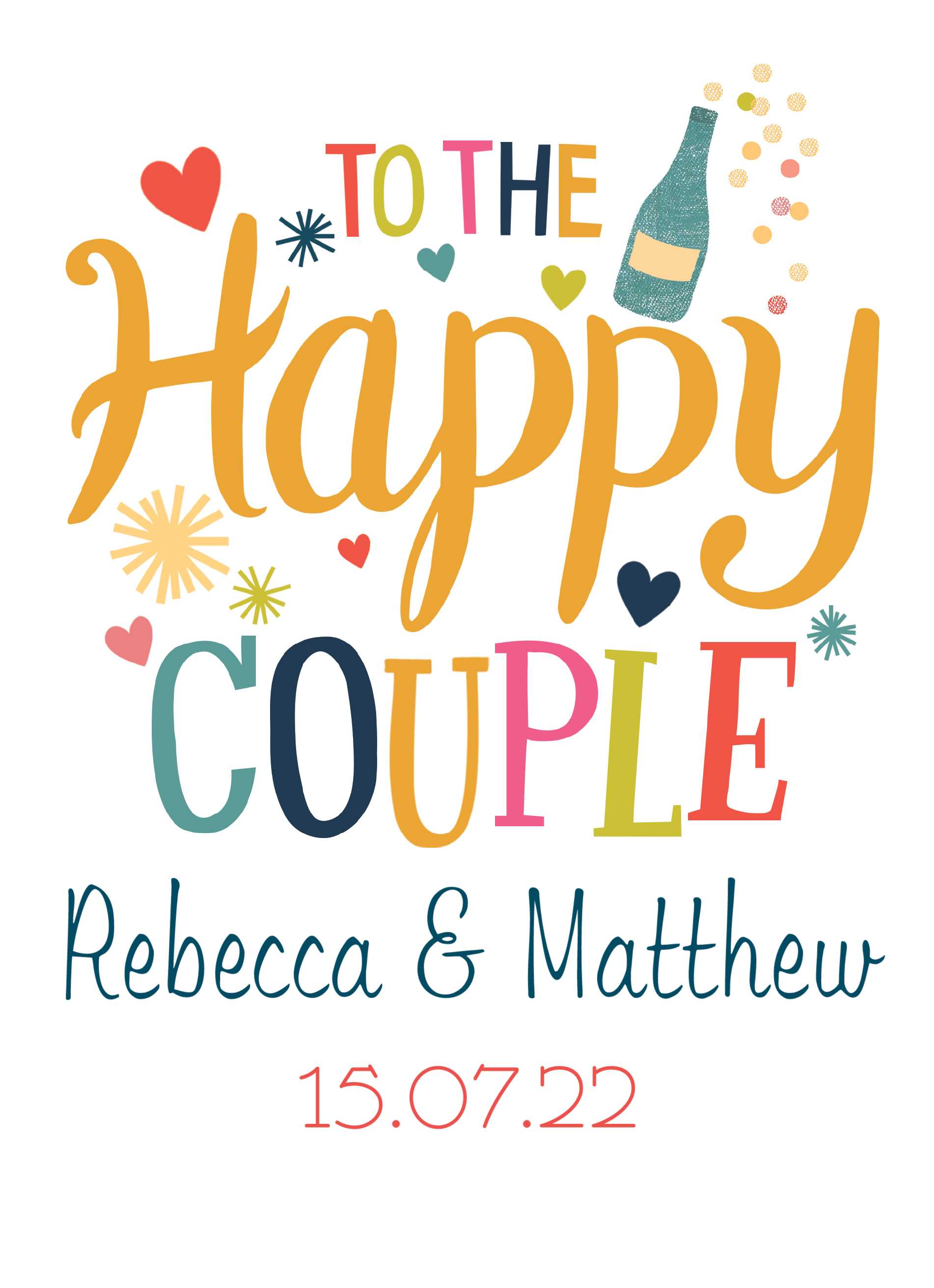 Contemporary Wedding Congrats Editable Fun Text