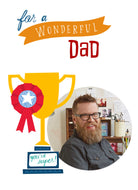 Dad Photo Upload Editable Trophy Rosette