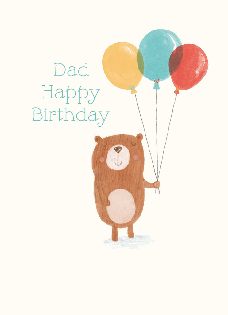Dad Cute Happy Birthday Teddy Bear Balloons