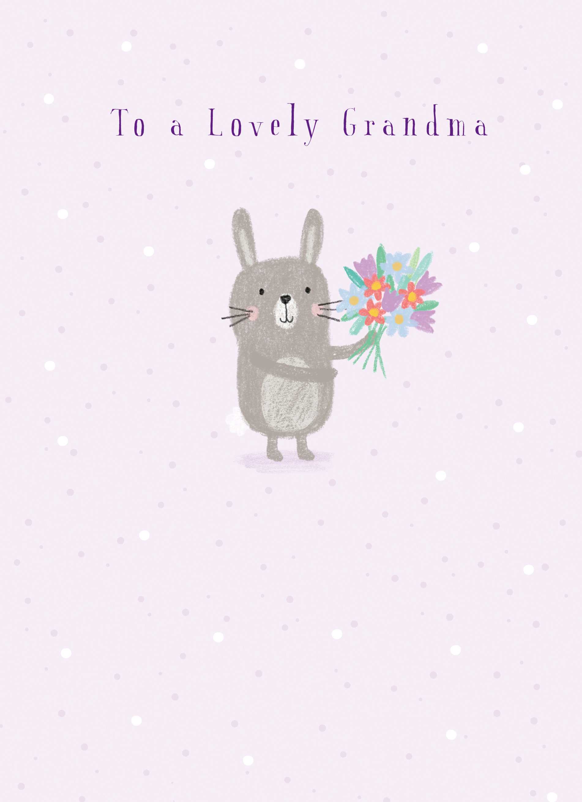 Cute Grandma Birthday Editable Bunny Rabbit