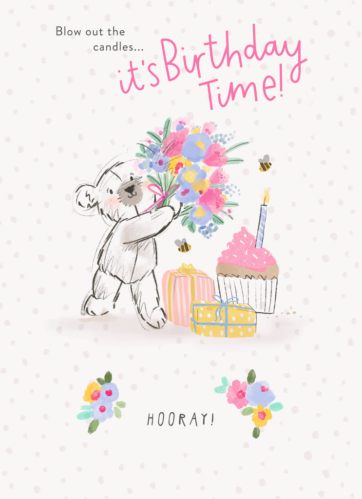 Cute Birthday Bear Bouquet Cupcake