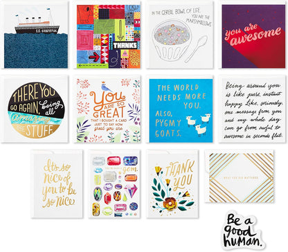 Hallmark Good Mail Thank You Cards Assortment (Box of 12 Modern Greeting Cards)