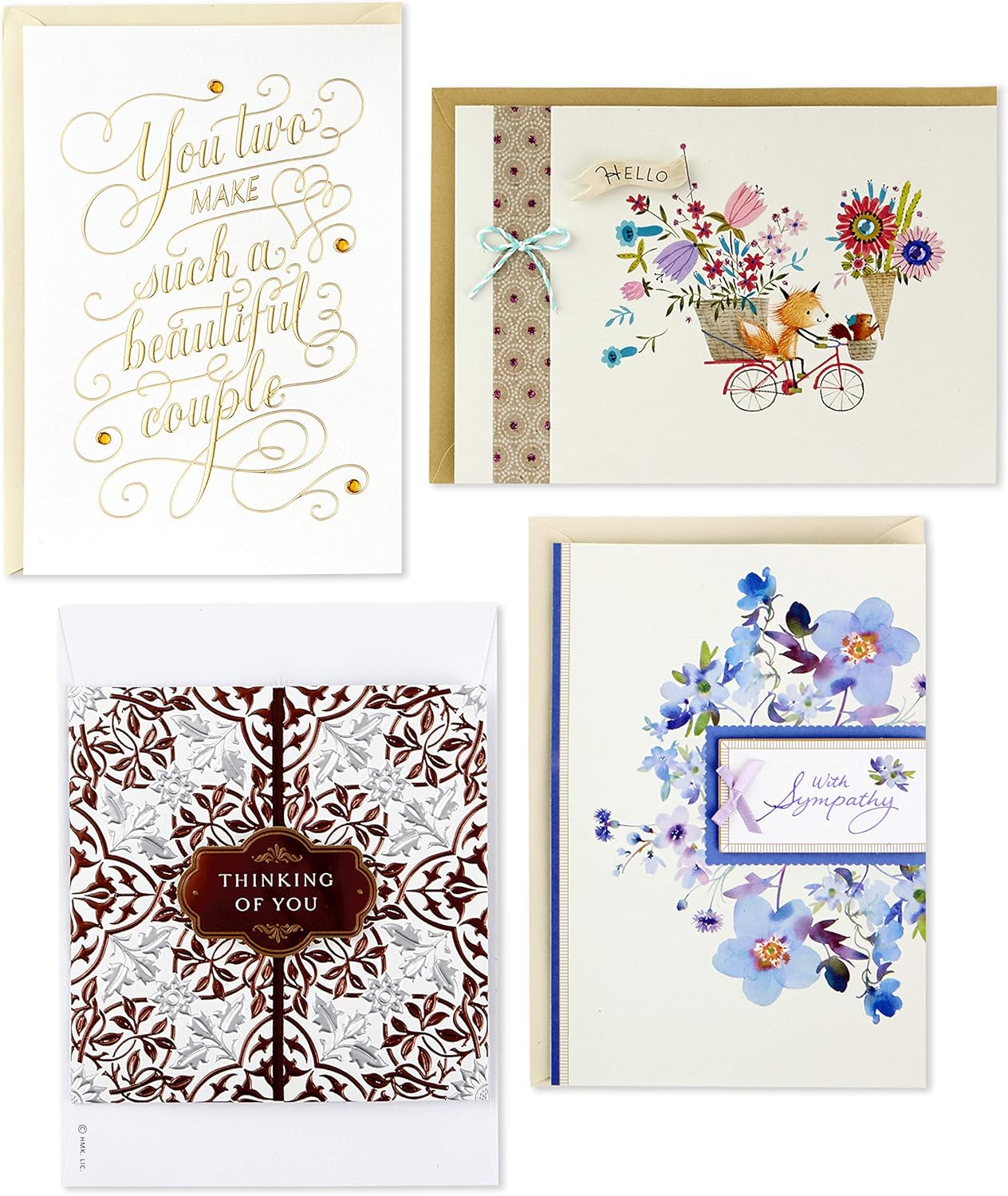 Hallmark Handmade All Occasion Boxed Greeting Card Assortment, Pink Floral (Pack of 20)—Birthday Cards, Baby Shower Cards, Wedding Cards, Sympathy Cards, Thinking of You Cards, Thank You Cards