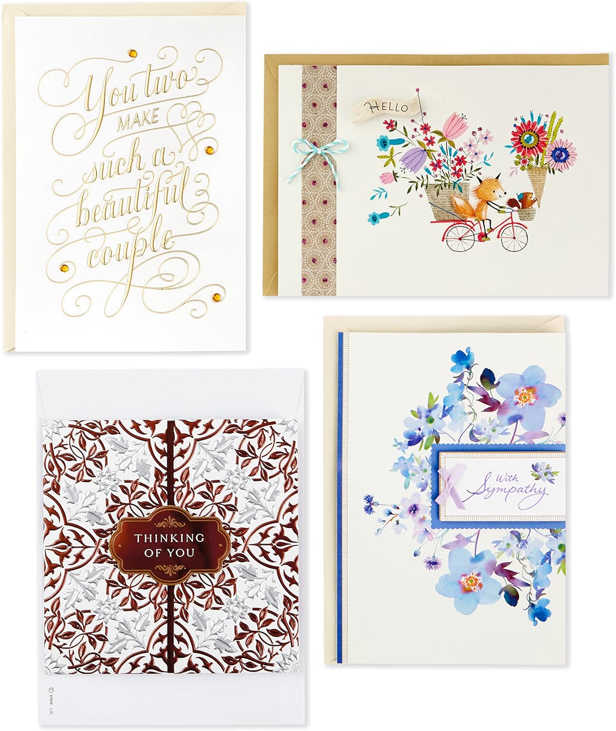 Hallmark Handmade All Occasion Boxed Greeting Card Assortment, Pink Floral (Pack of 20)—Birthday Cards, Baby Shower Cards, Wedding Cards, Sympathy Cards, Thinking of You Cards, Thank You Cards