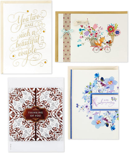 Hallmark Handmade All Occasion Boxed Greeting Card Assortment, Pink Floral (Pack of 20)—Birthday Cards, Baby Shower Cards, Wedding Cards, Sympathy Cards, Thinking of You Cards, Thank You Cards