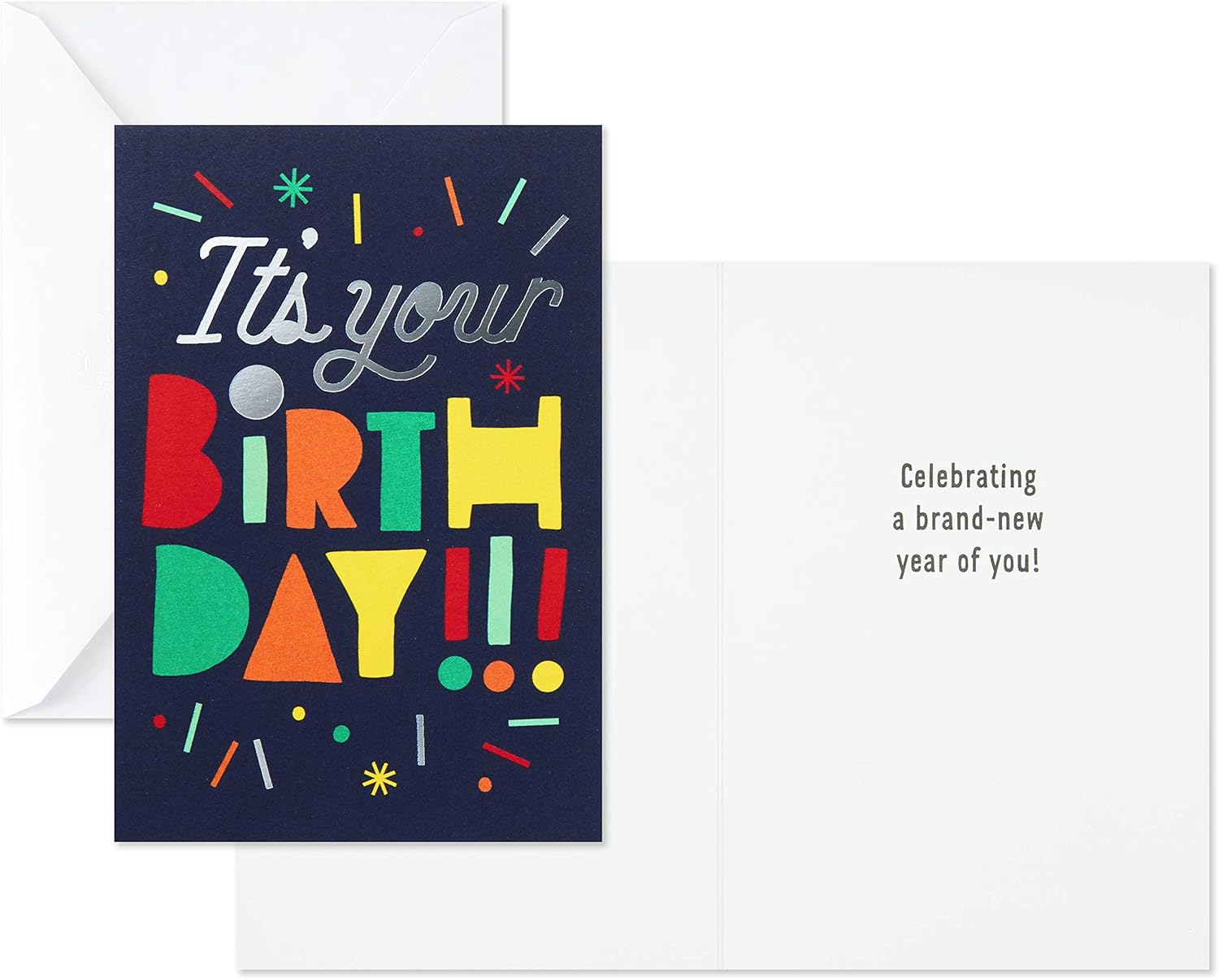 Hallmark Birthday Cards Assortment, Happy Cake Day featuring colourful birthday design with bold lettering and a blank inside for personal messages.