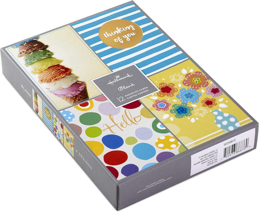 Hallmark Assorted Greeting Card Set (Fun Designs, 12 Cards and Envelopes)