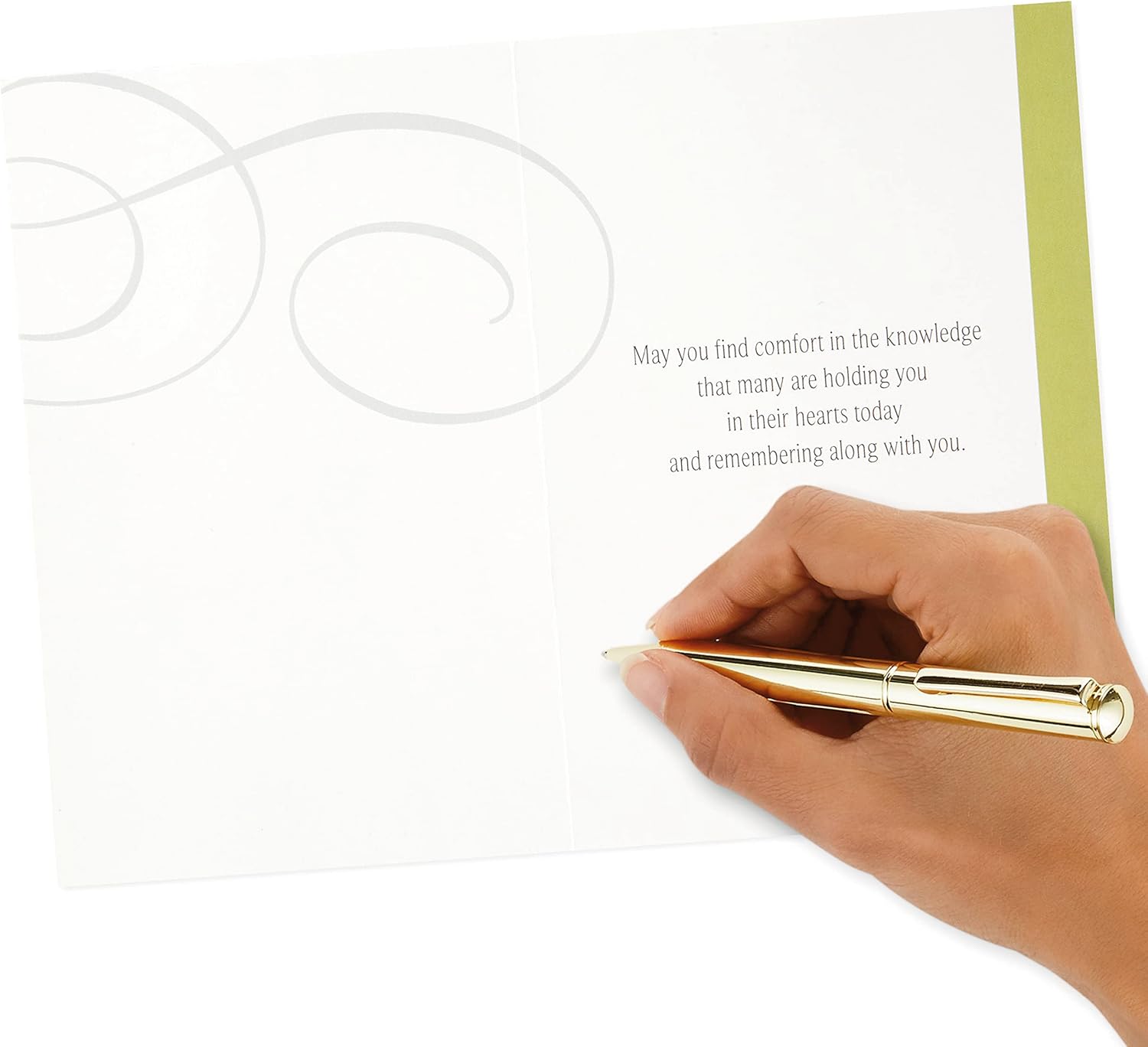 Hallmark Assorted Sympathy Greeting Cards (Flowers, 12 Cards and Envelopes) featuring handwritten message inside, elegant pen, and soft floral design.