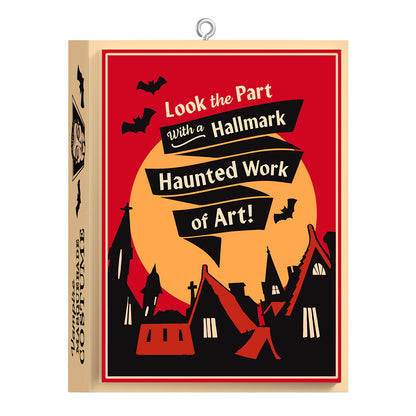 Nifty Fifties Masquerade Costume — 2026 Hallmark Keepsake Halloween Ornament in retro packaging with bats and a spooky backdrop.