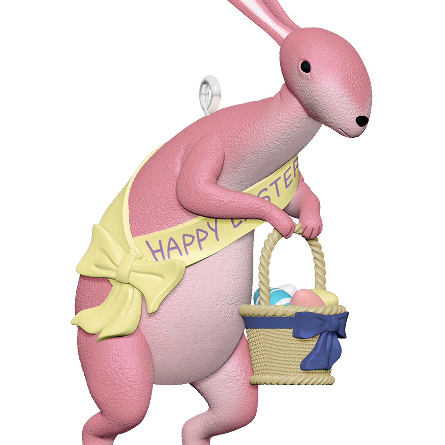 Hallmark Keepsake Halloween Ornaments (Disney Tim Burton's The Nightmare Before Christmas Citizens of Halloween Town Collection 2), Set of 4 featuring a pink Easter Bunny holding a basket of eggs.