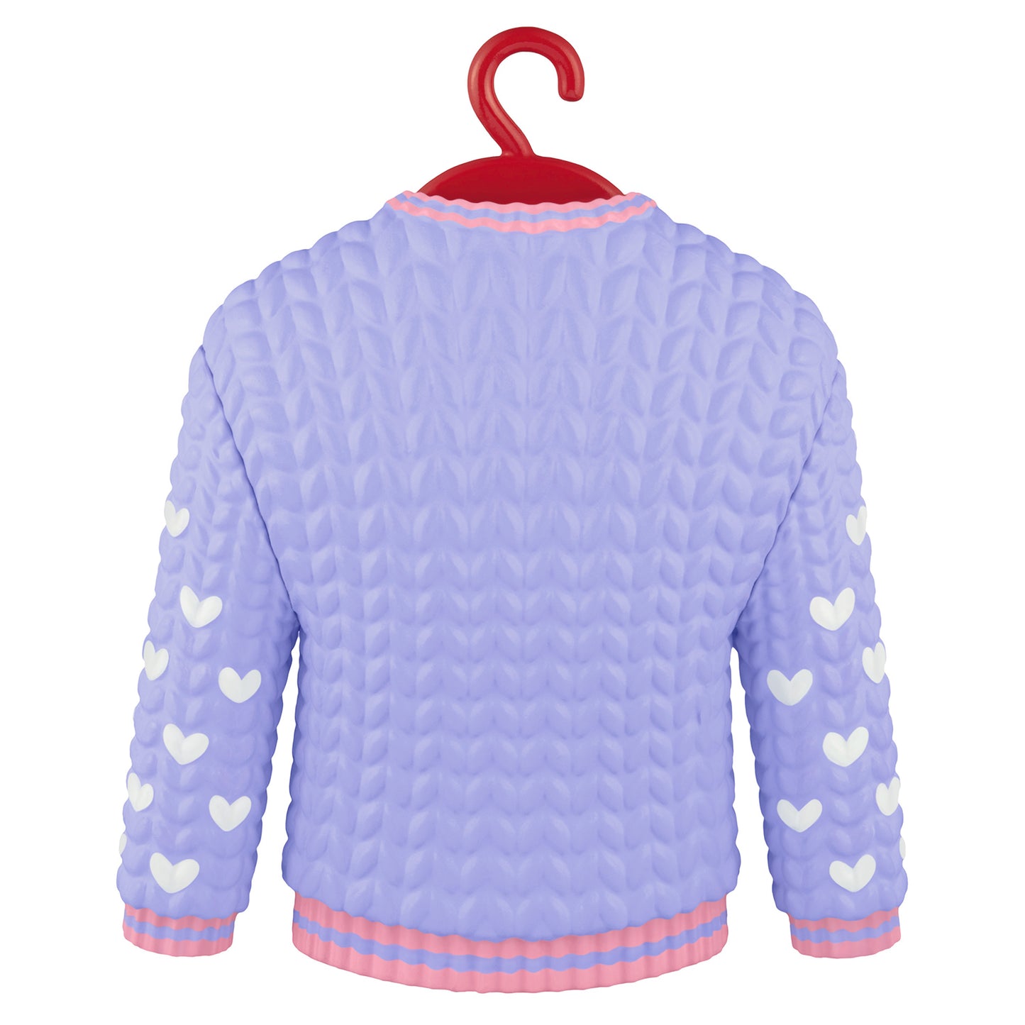 Granddaughter Snowman Sweater 2026 — 2026 Hallmark Keepsake Christmas Ornament in purple and pink with heart patterns, back view.