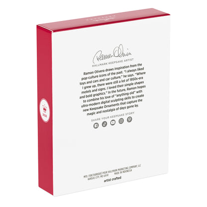 Sweet Grandkids 2026 Photo Frame — 2026 Hallmark Keepsake Christmas Ornament, rear view showing artist details and packaging design.