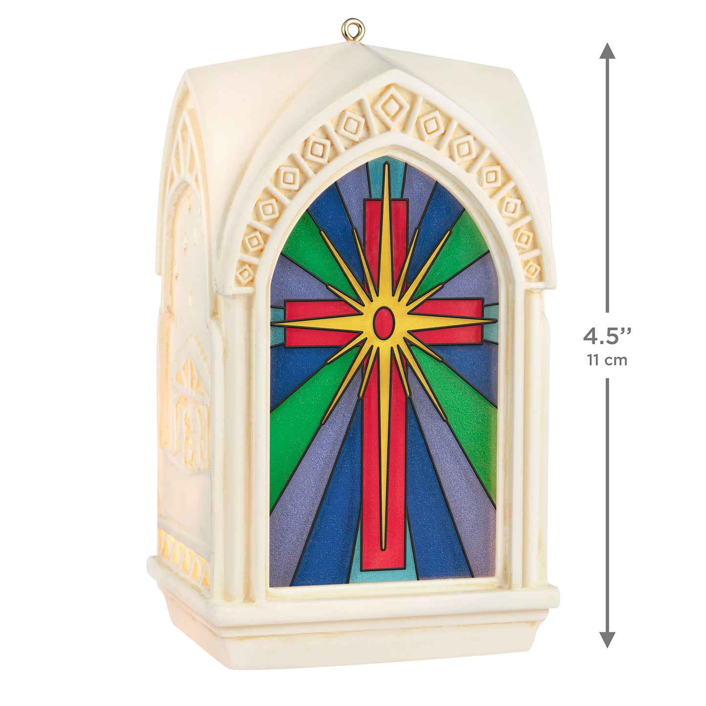The Light of the World — 2026 Hallmark Keepsake Christmas Ornament, church steeple design, colourful stained-glass detail, 11 cm high