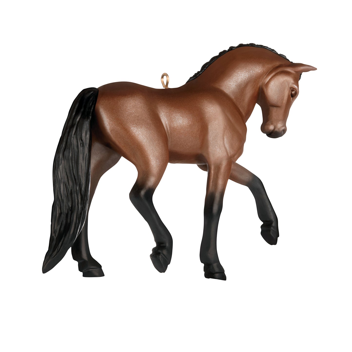 Warmblood Dream Horse — 2026 Hallmark Keepsake Christmas Ornament, detailed light bay horse sculpture with braided mane.
