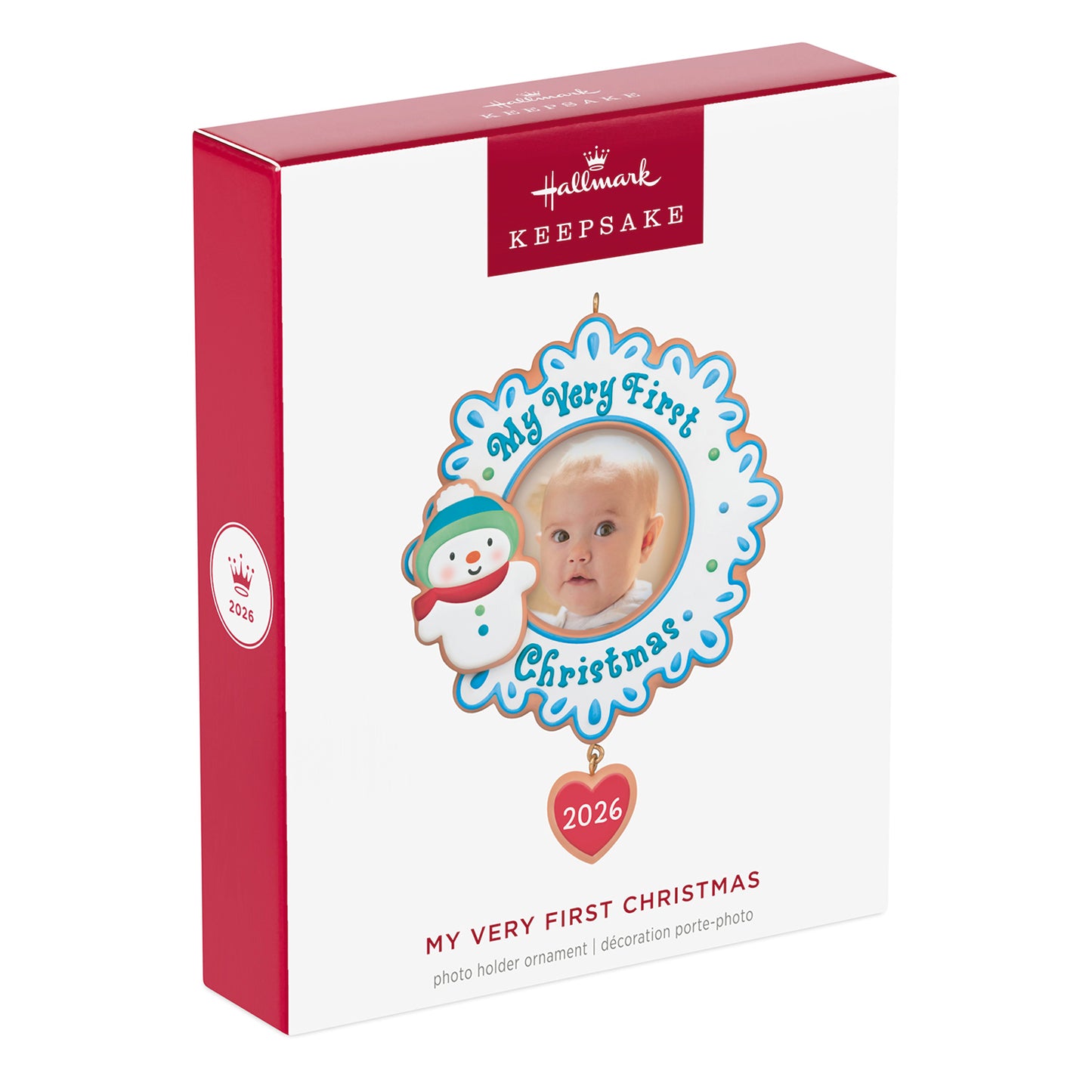 My Very First Christmas 2026 Photo Frame — 2026 Hallmark Keepsake Christmas Ornament in gift packaging with snowman design.