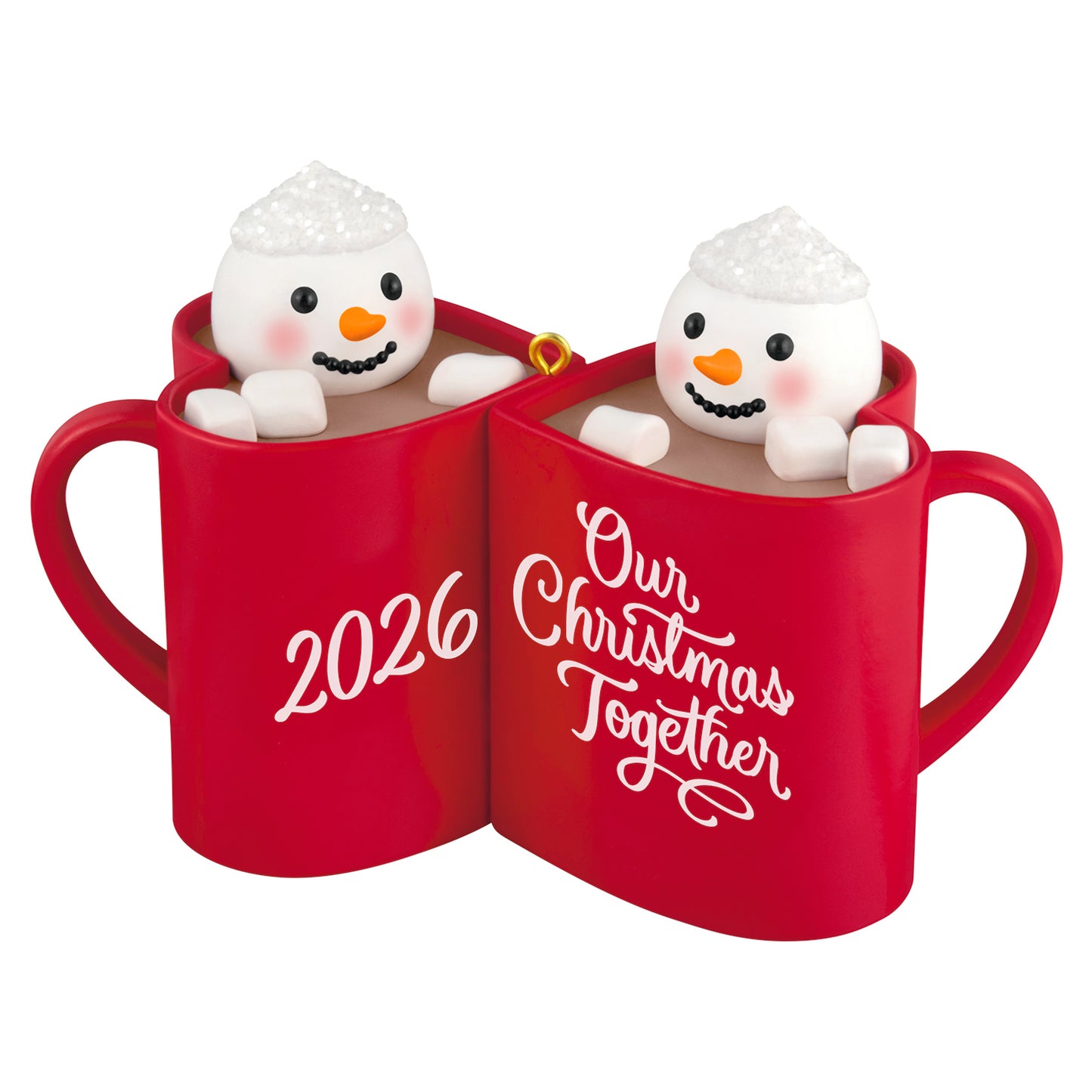 Our Christmas Together 2026 — 2026 Hallmark Keepsake Christmas Ornament featuring two snowmen in red mugs of cocoa, detailed design.