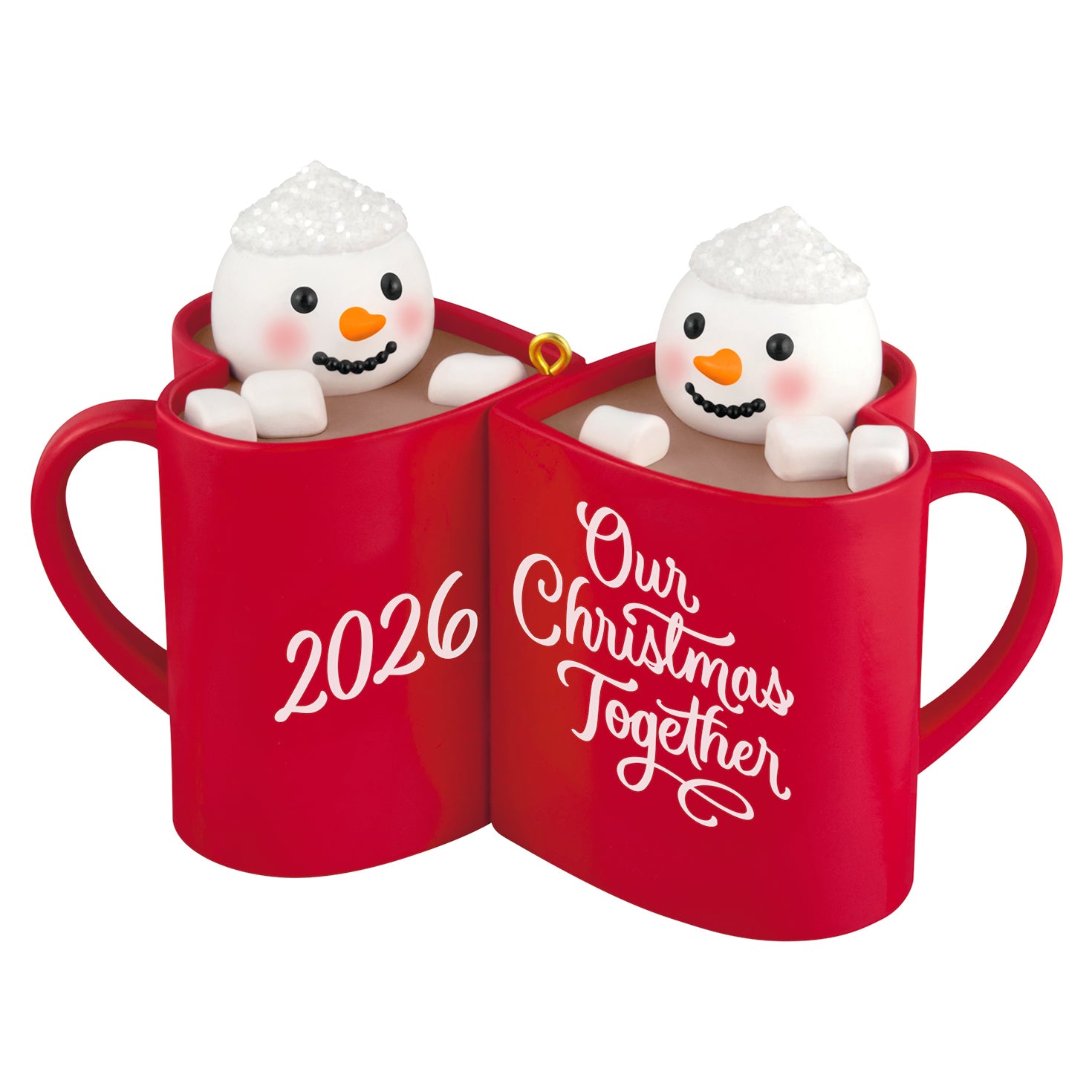 Our Christmas Together 2026 — 2026 Hallmark Keepsake Christmas Ornament featuring two snowmen in red mugs of cocoa, detailed design.