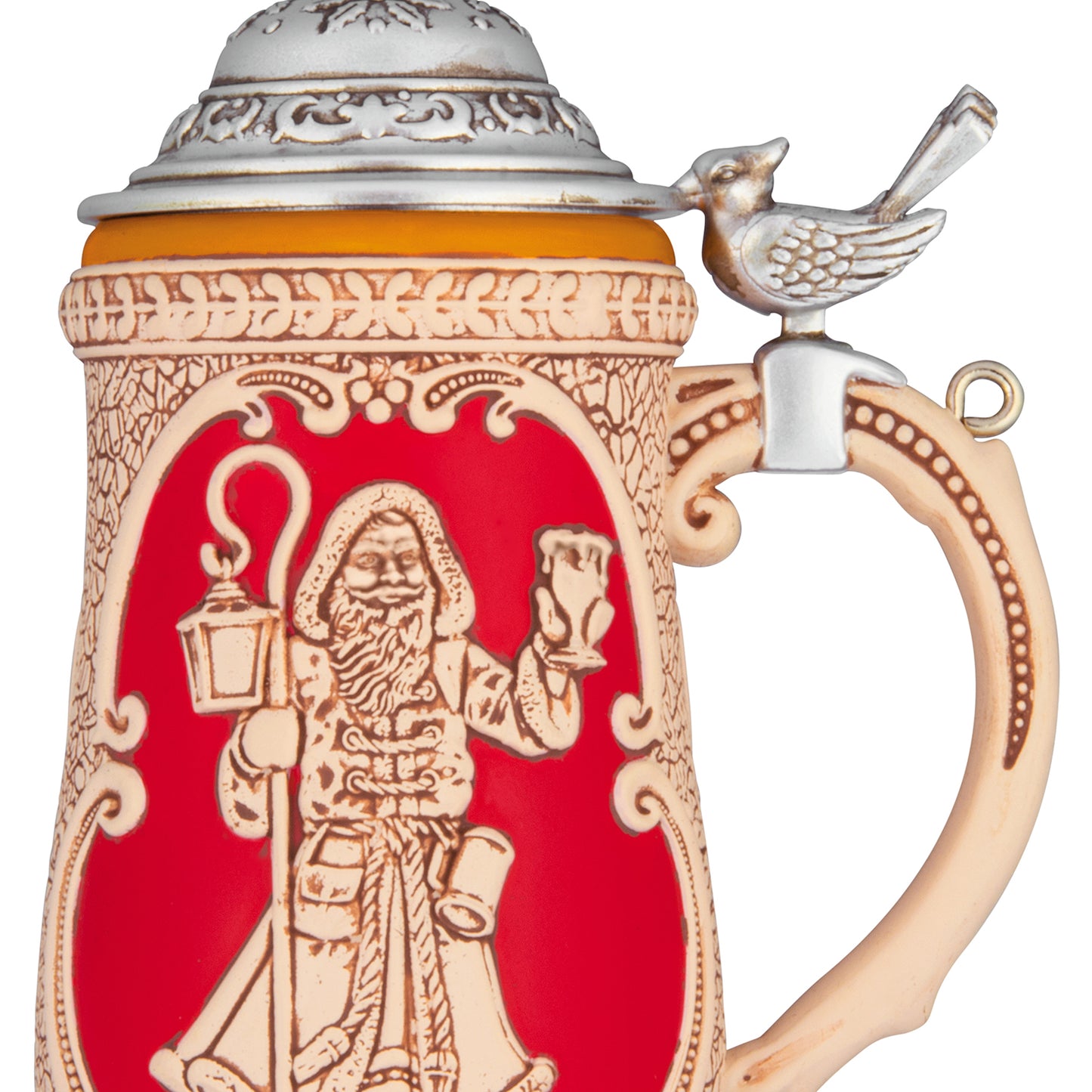 Beer Stein 2026 — 2026 Hallmark Keepsake Christmas Ornament featuring detailed Father Christmas design and bird hinge.