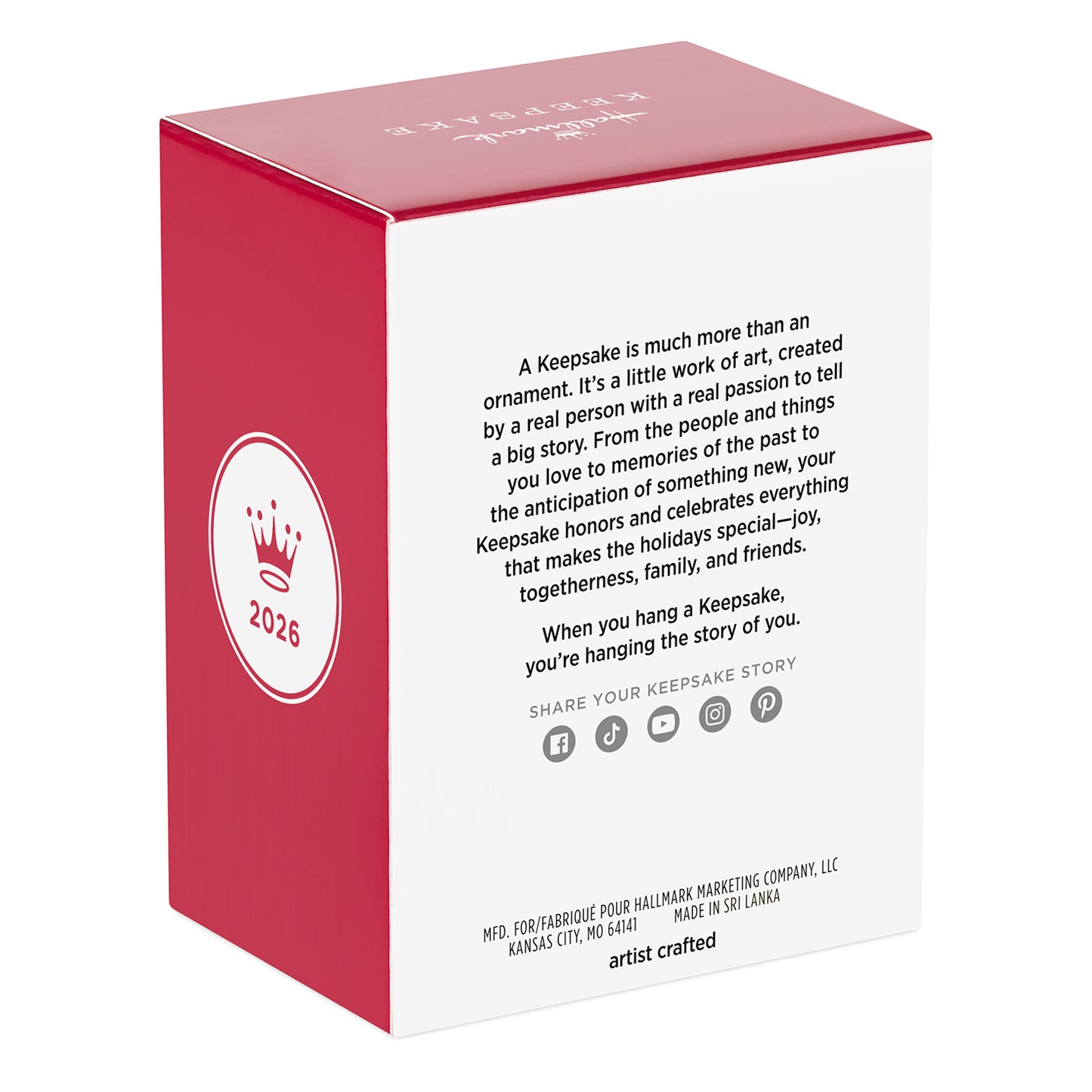 Light Holiday Reading — 2026 Hallmark Keepsake Christmas Ornament packaging detail with artist crafted text and festive design.