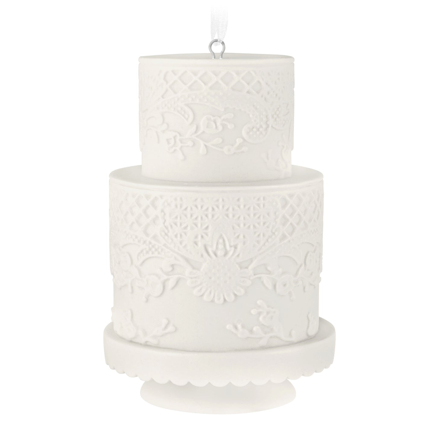 Wedding Cake 2026, Porcelain — 2026 Hallmark Keepsake Christmas Ornament, detailed lace design, two-tiered, white decoration