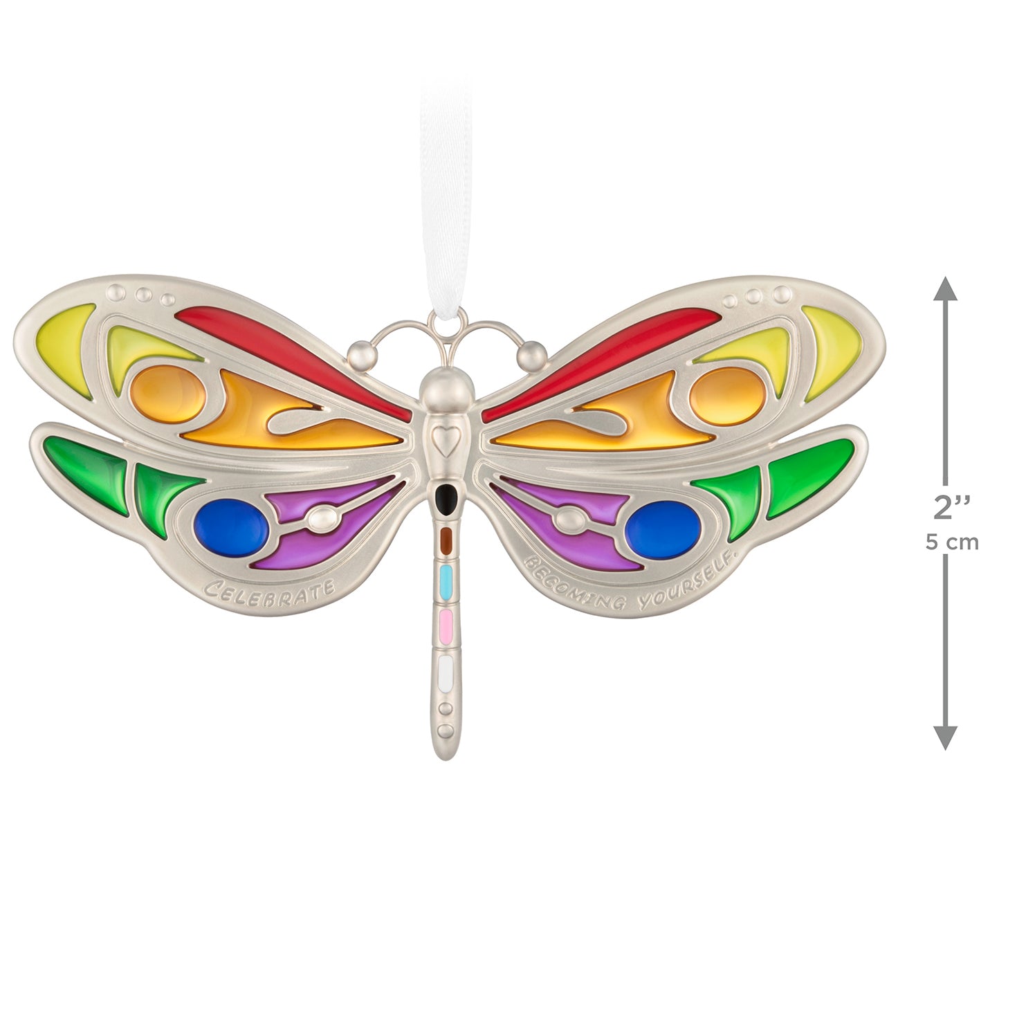 Celebrating You, Metal — 2026 Hallmark Keepsake Christmas Ornament, colourful dragonfly design, 5 cm long
