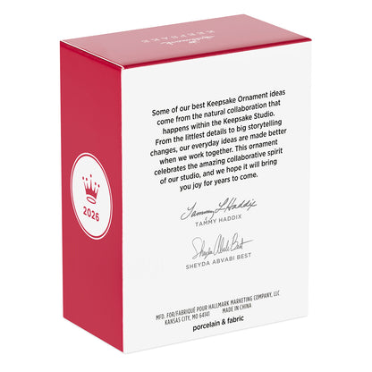Our Little Miracle 2026, Porcelain and Fabric — 2026 Hallmark Keepsake Christmas Ornament, back packaging view highlighting design and details.