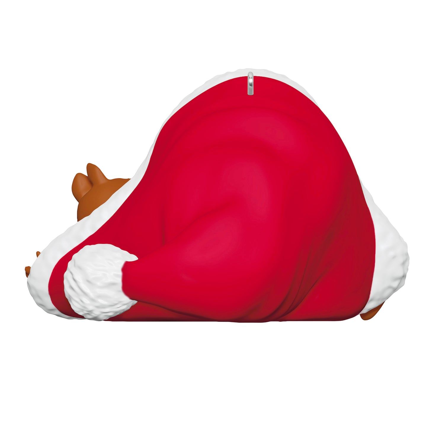 Disney Chip 'N Dale Cozy Little Christmas — 2026 Hallmark Keepsake Christmas Ornament featuring a chipmunk in a Santa suit, side view with detail of fluffy collar.