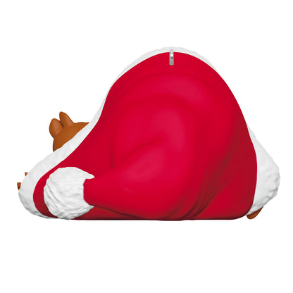 Disney Chip 'N Dale Cozy Little Christmas — 2026 Hallmark Keepsake Christmas Ornament featuring a chipmunk in a Santa suit, side view with detail of fluffy collar.