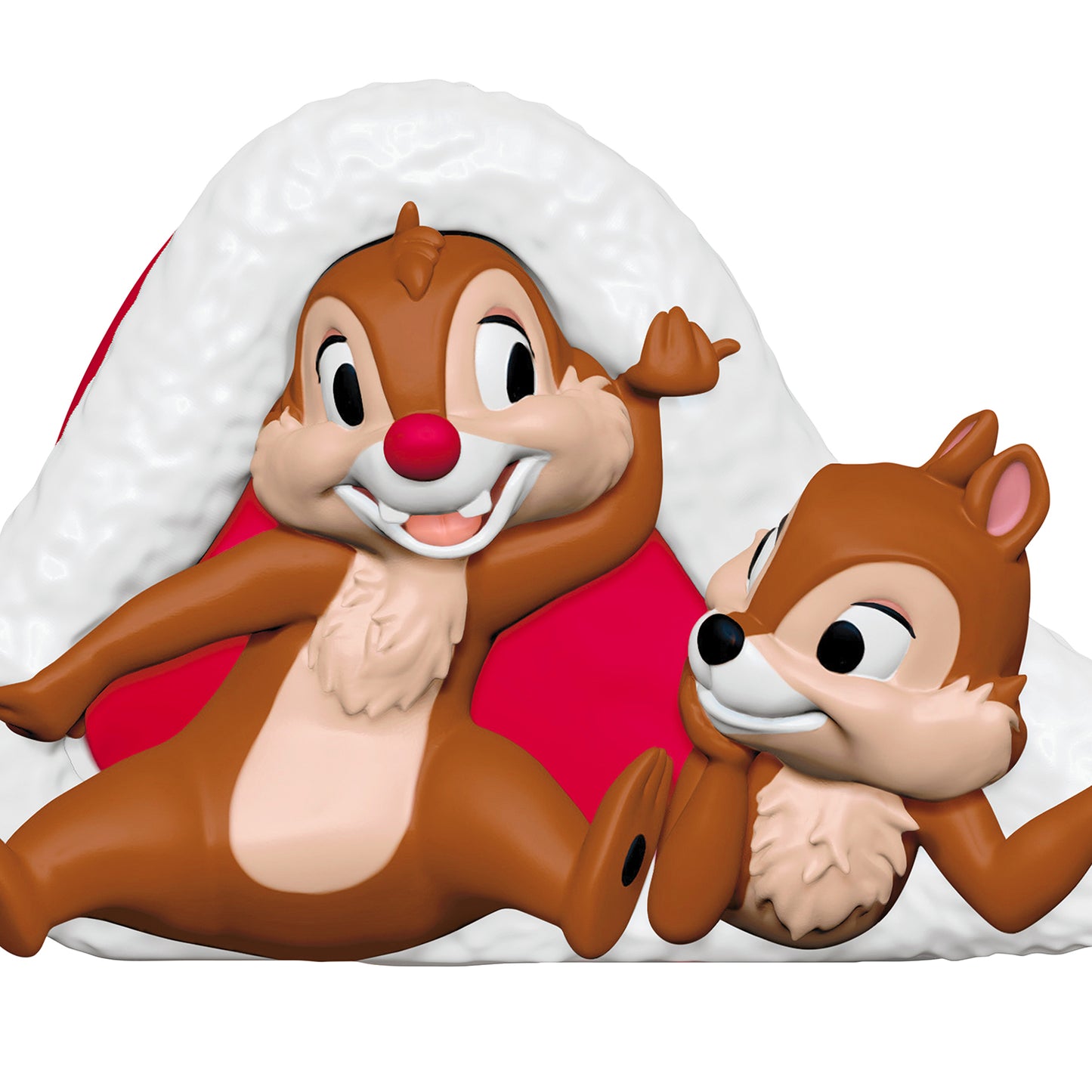 Disney Chip 'N Dale Cozy Little Christmas — 2026 Hallmark Keepsake Christmas Ornament featuring Chip and Dale in a Santa hat, close-up view.