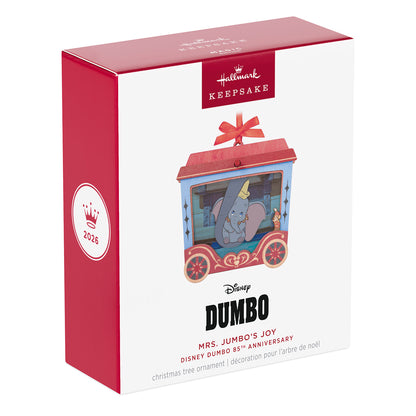 Disney Dumbo 85th Anniversary Mrs. Jumbo's Joy With Motion, Papercraft — 2026 Hallmark Keepsake Christmas Ornament packaging box with vibrant design.