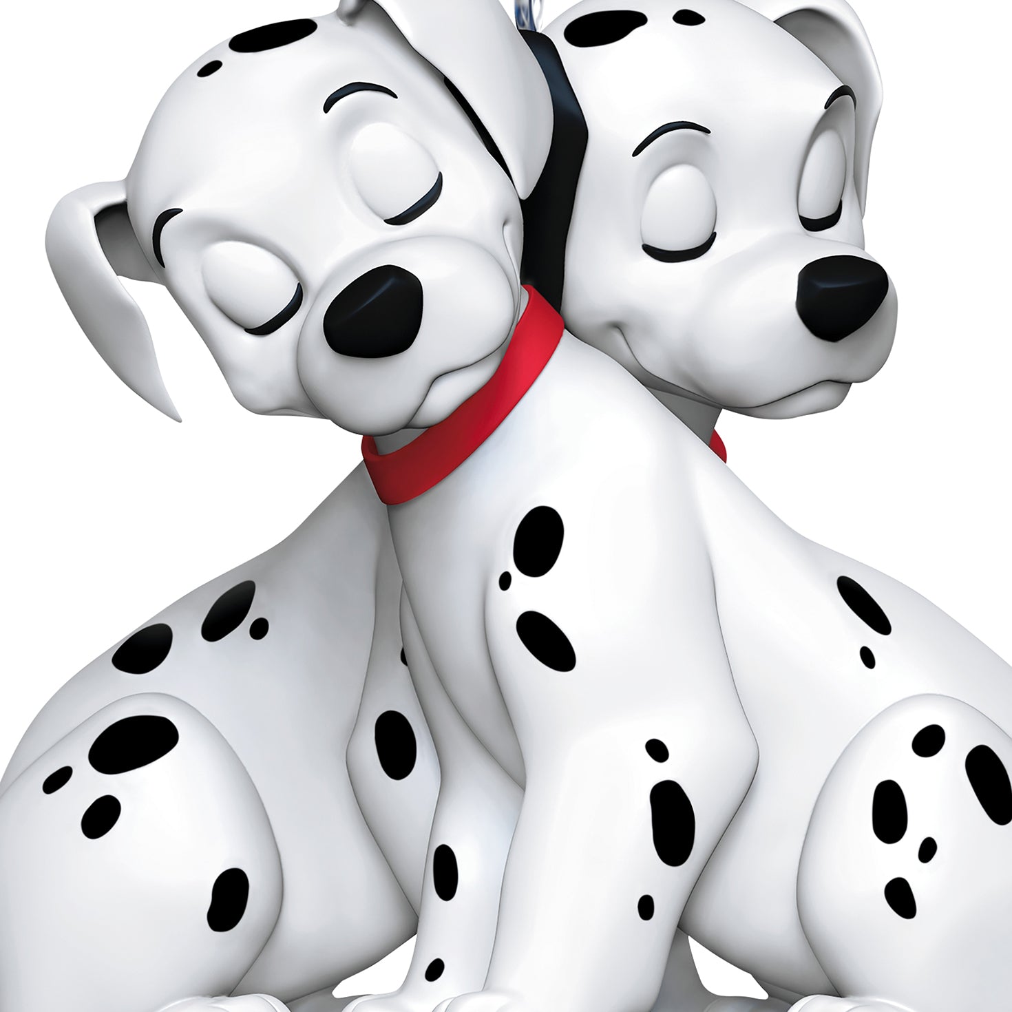 Disney 101 Dalmatians 65th Anniversary Precious Pups — 2026 Hallmark Keepsake Christmas Ornament featuring two adorable spotted puppies cuddling closely.