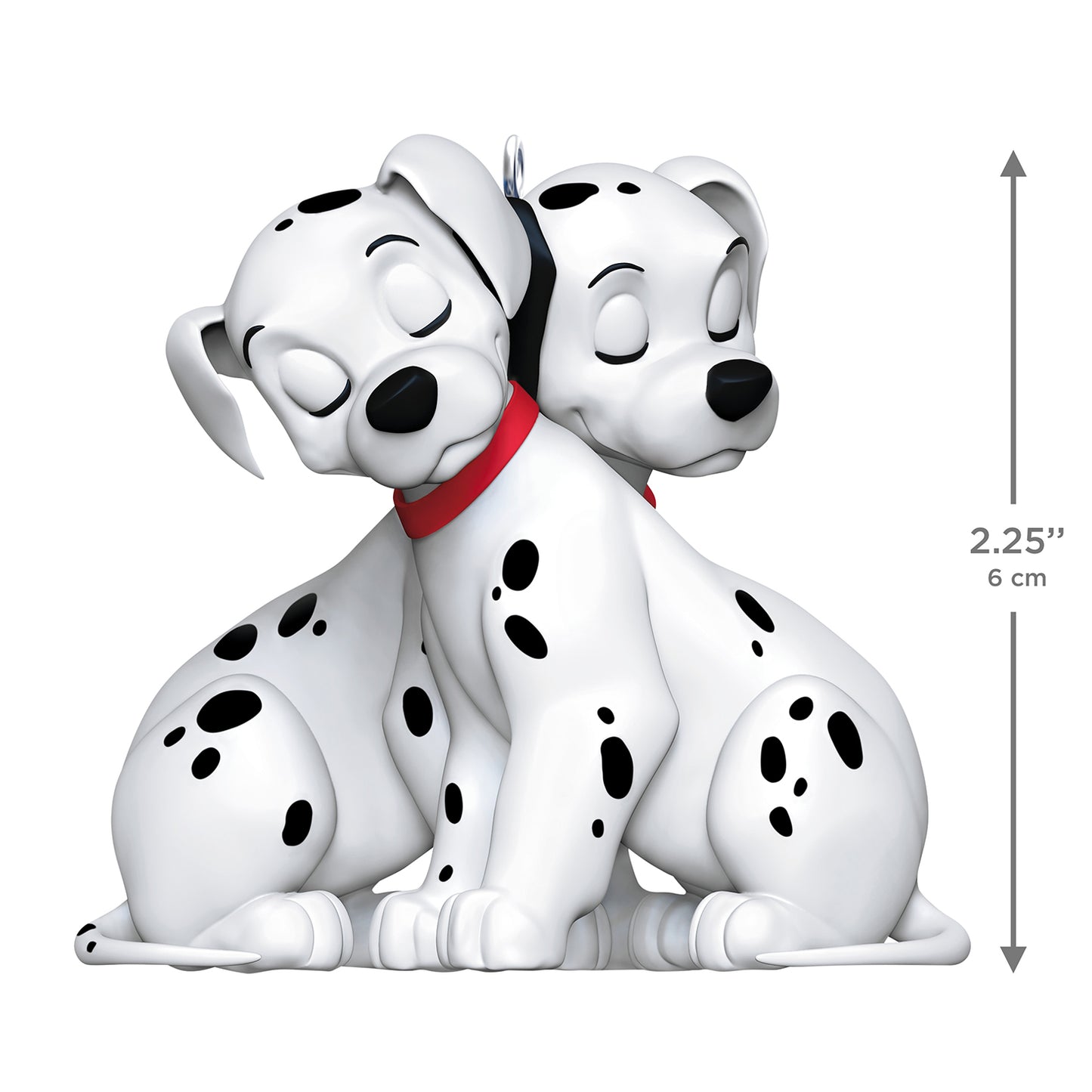 Disney 101 Dalmatians 65th Anniversary Precious Pups — 2026 Hallmark Keepsake Christmas Ornament featuring two cuddling spotted pups, 6 cm tall