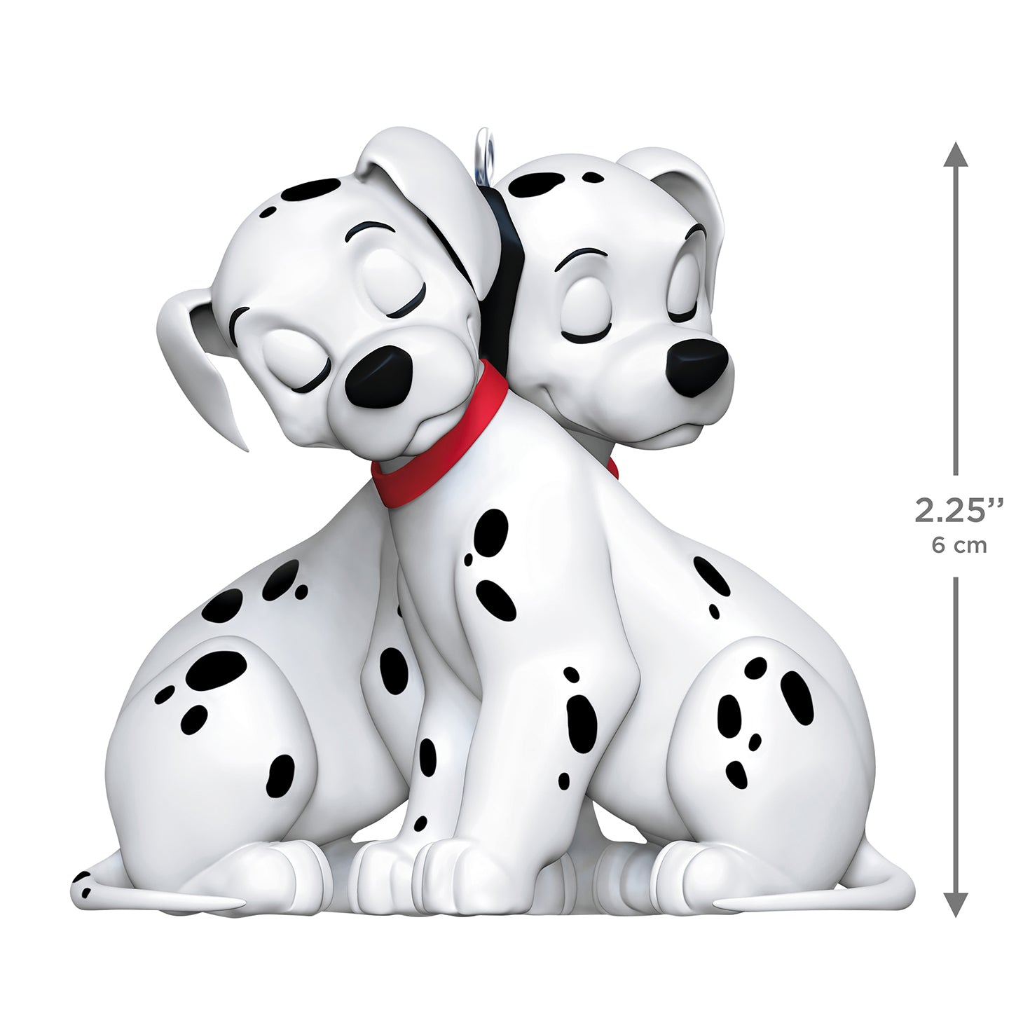 Disney 101 Dalmatians 65th Anniversary Precious Pups — 2026 Hallmark Keepsake Christmas Ornament featuring two cuddling spotted pups, 6 cm tall