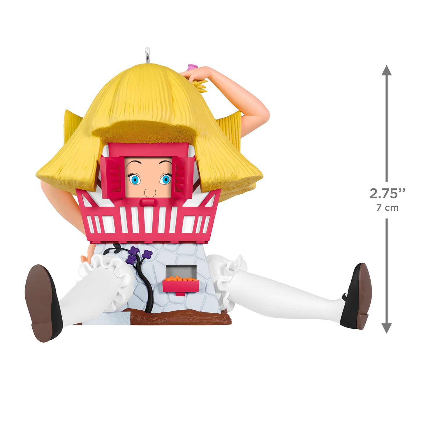 Disney Alice in Wonderland 75th Anniversary An Extraordinary Situation — 2026 Hallmark Keepsake Christmas Ornament, close up of Alice with oversized hat, 7 cm tall