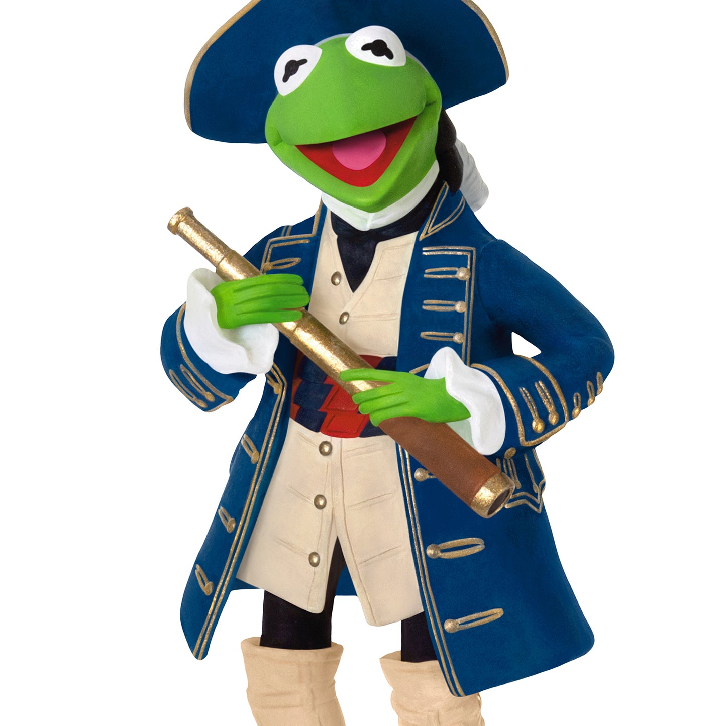 Disney Muppet Treasure Island 30th Anniversary Kermit as Captain Smollett — 2026 Hallmark Keepsake Christmas Ornament, plush, detailed costume, front view