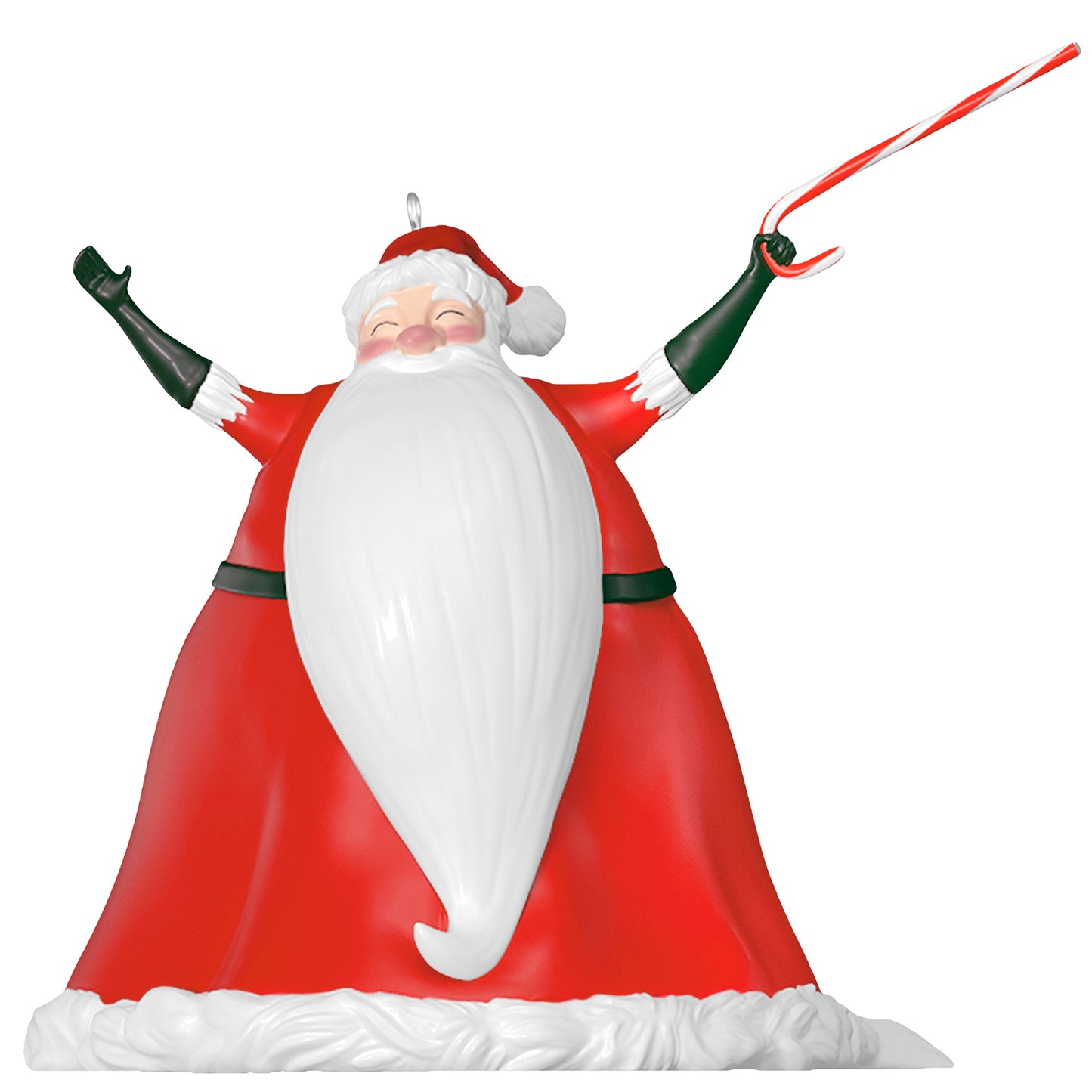 Disney Tim Burton's The Nightmare Before Christmas Santa Claus — 2026 Hallmark Keepsake Christmas Ornament, detailed design with candy cane, festive red and white.