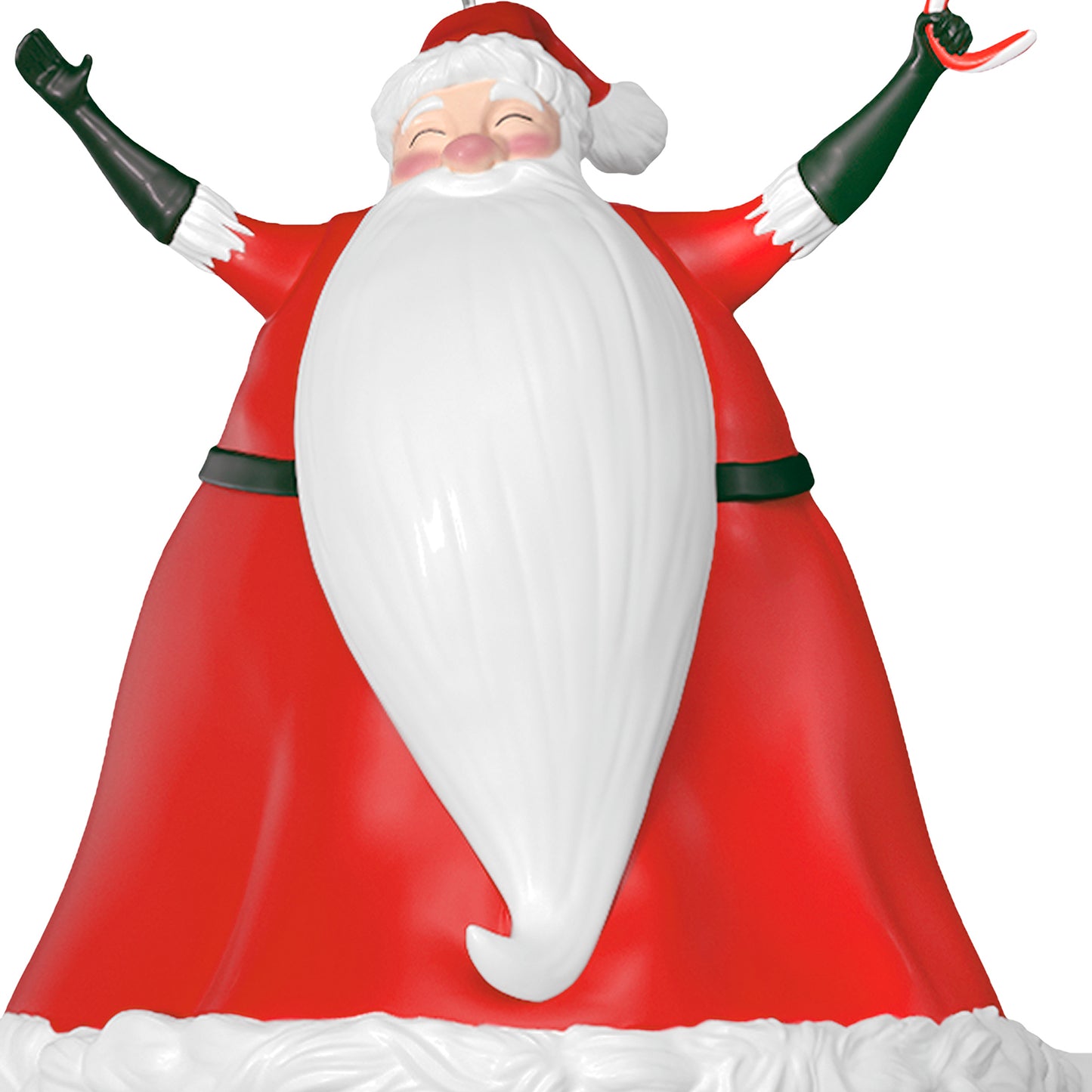 Disney Tim Burton's The Nightmare Before Christmas Santa Claus — 2026 Hallmark Keepsake Christmas Ornament, joyful Santa with a candy cane, front view