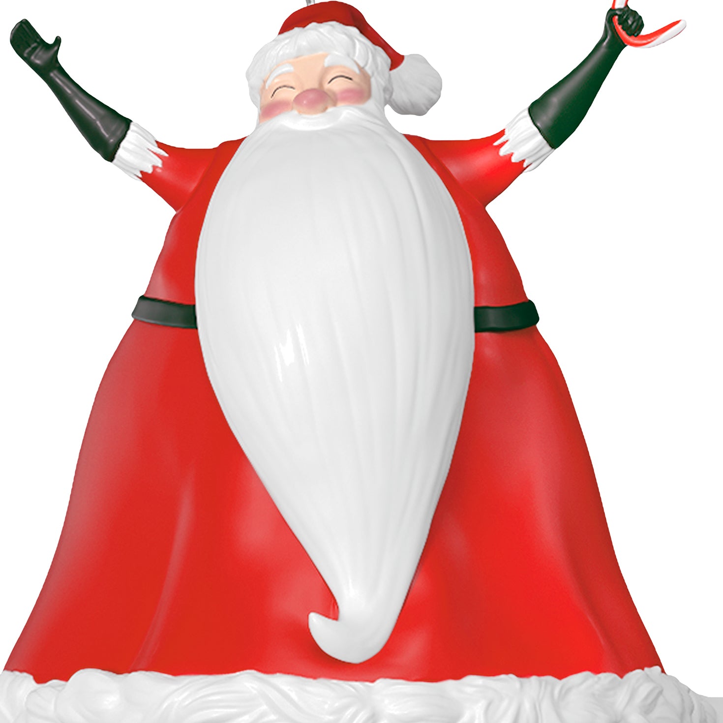 Disney Tim Burton's The Nightmare Before Christmas Santa Claus — 2026 Hallmark Keepsake Christmas Ornament, joyful Santa with a candy cane, front view