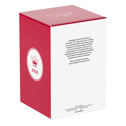 Disney Tim Burton's The Nightmare Before Christmas Santa Claus — 2026 Hallmark Keepsake Christmas Ornament packaging, back view with 2026 crown logo.