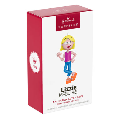 Disney Lizzie McGuire Animated Alter Ego — 2026 Hallmark Keepsake Christmas Ornament packaging design with iconic character detail.
