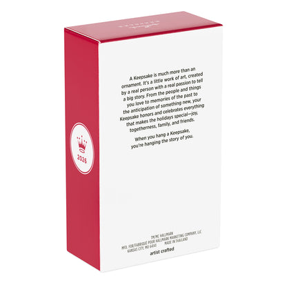 Disney Lizzie McGuire Animated Alter Ego — 2026 Hallmark Keepsake Christmas Ornament packaging with text description on a red background.