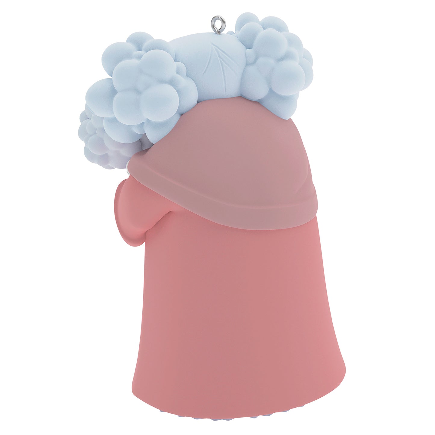 Disney The Proud Family Louder and Prouder Suga Mama and Puff — 2026 Hallmark Keepsake Christmas Ornament in a pink housecoat with a blue cloud hairdo, back view.